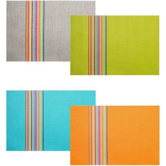 Placemats Set of 4 Colorful Woven Vinyl Place Mats for Dining Table - Picture 4 of 8